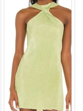 Song of Style Light Green One-Shoulder Ribbed Mini Dress
